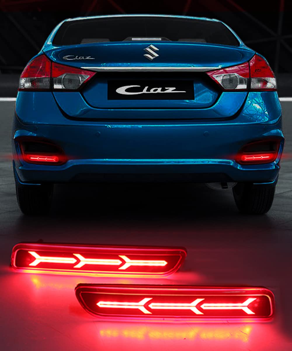 FABTEC - Car LED Imported Running Matrix Light Moving Reflector Rear Bumper Brake Light Single Arrow Design 3 Arrow Design