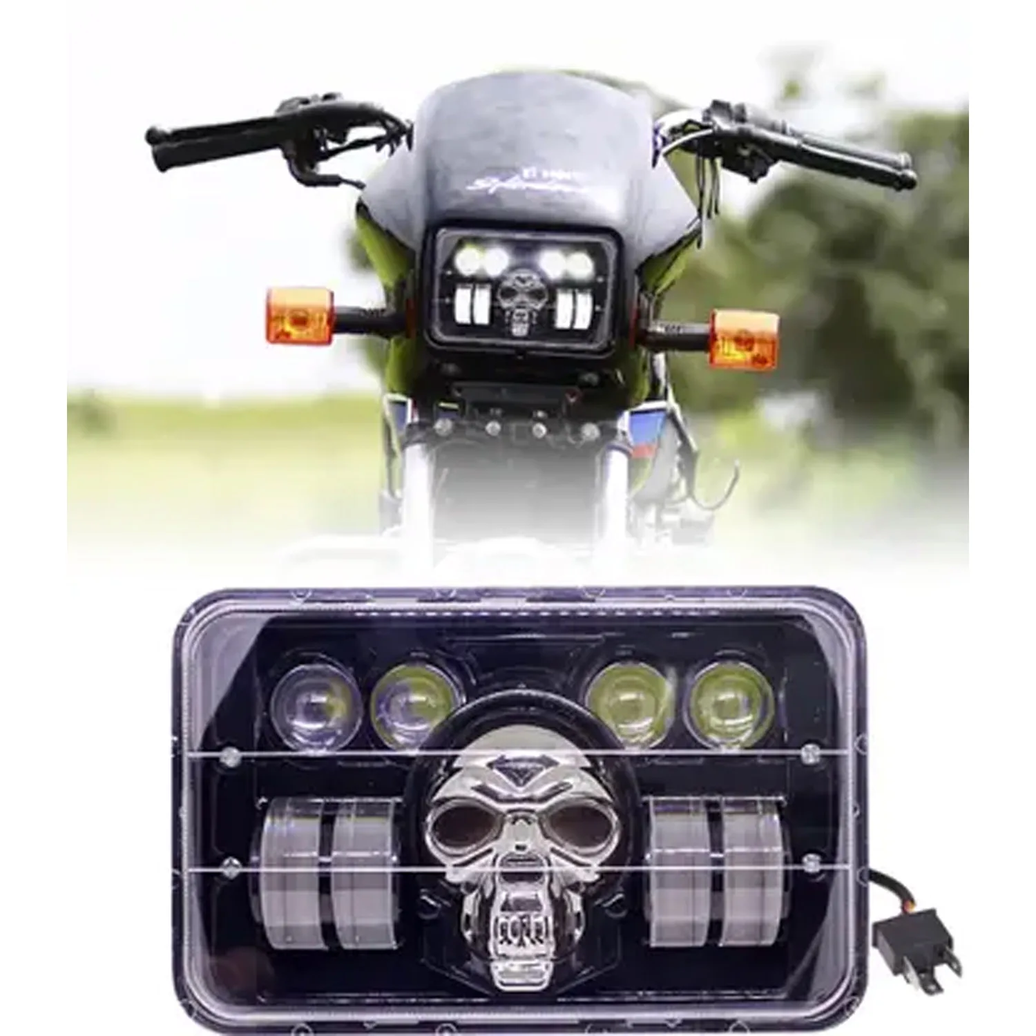 FABTEC - 27W Motorcycle LED Projector Headlight Kit - Compatible with All Hero Splendor Series