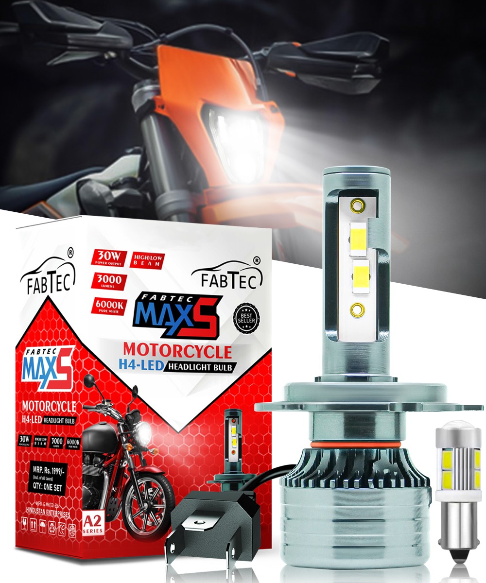 FABTEC - H4 Bright LED Headlight Conversion Kit for Bikes & Scooty