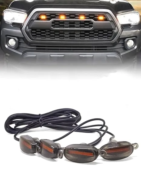 FABTEC - Universal 4 X 4 Daytime Running Light Led Car Grill Raptor Style Emergency Warning Off-Roading Light for All Car/Truck/SUV