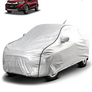 FABTEC - Metallic Silver Black Border Waterproof Car Body Cover for Mahindra XUV 300