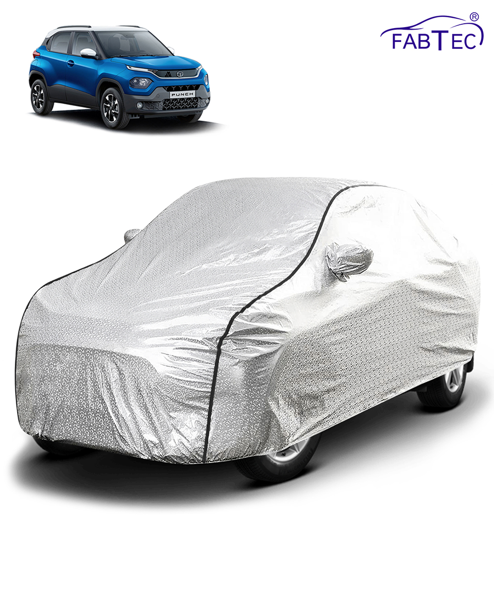 Buy Metallic Silver Black Border Waterproof Car Body Cover for