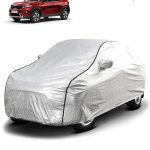 FABTEC - Metallic Silver Black Border Waterproof Car Body Cover for Kia Sonet