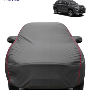 FABTEC - 2x2 Heavy Duty Red Border Car Body Cover for Toyota Hyryder