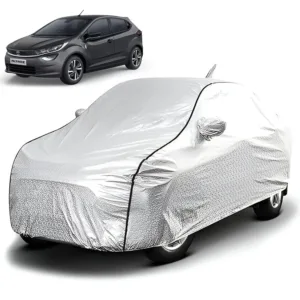 FABTEC - Metallic Silver Black Border Waterproof Car Body Cover for Tata Altroz