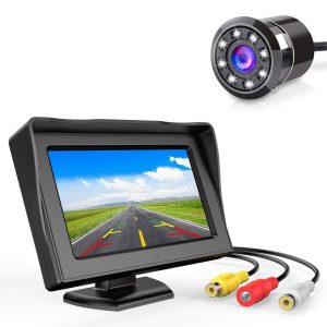 FABTEC - 4.3 Dashboard TFT LCD Screen Rear View Monitor with 8 LED Night Vision Car Reverse Camera