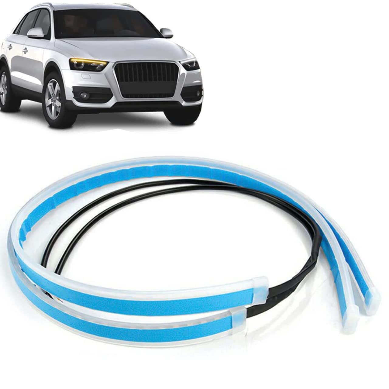 FABTEC - Flexible White Led Daytime Running Light for Cars & Bikes