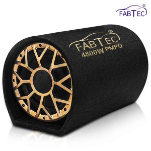 FABTEC 10 Inch High Power Active Super Car Bass Tube Subwoofer with Inbuilt Amplifier Powerful Audio and Deep Bass 4800W (Blac