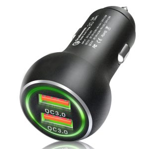 FABTEC - 36W Fast Charging Dual Port Smart Rapid Car Mobile Charger