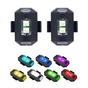 FABTEC - 7 Color Multipurpose Mini Led Strobe Signal Warning Light Universal for Car, Bike, Scooty, Cycle Helmet