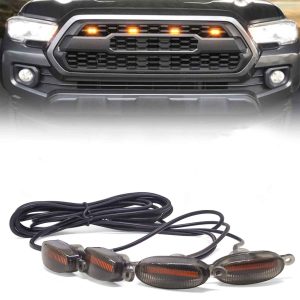 FABTEC - Universal 4 X 4 Daytime Running Light Led Car Grill Raptor Style Emergency Warning Off-Roading Light for All Car/Truck/SUV