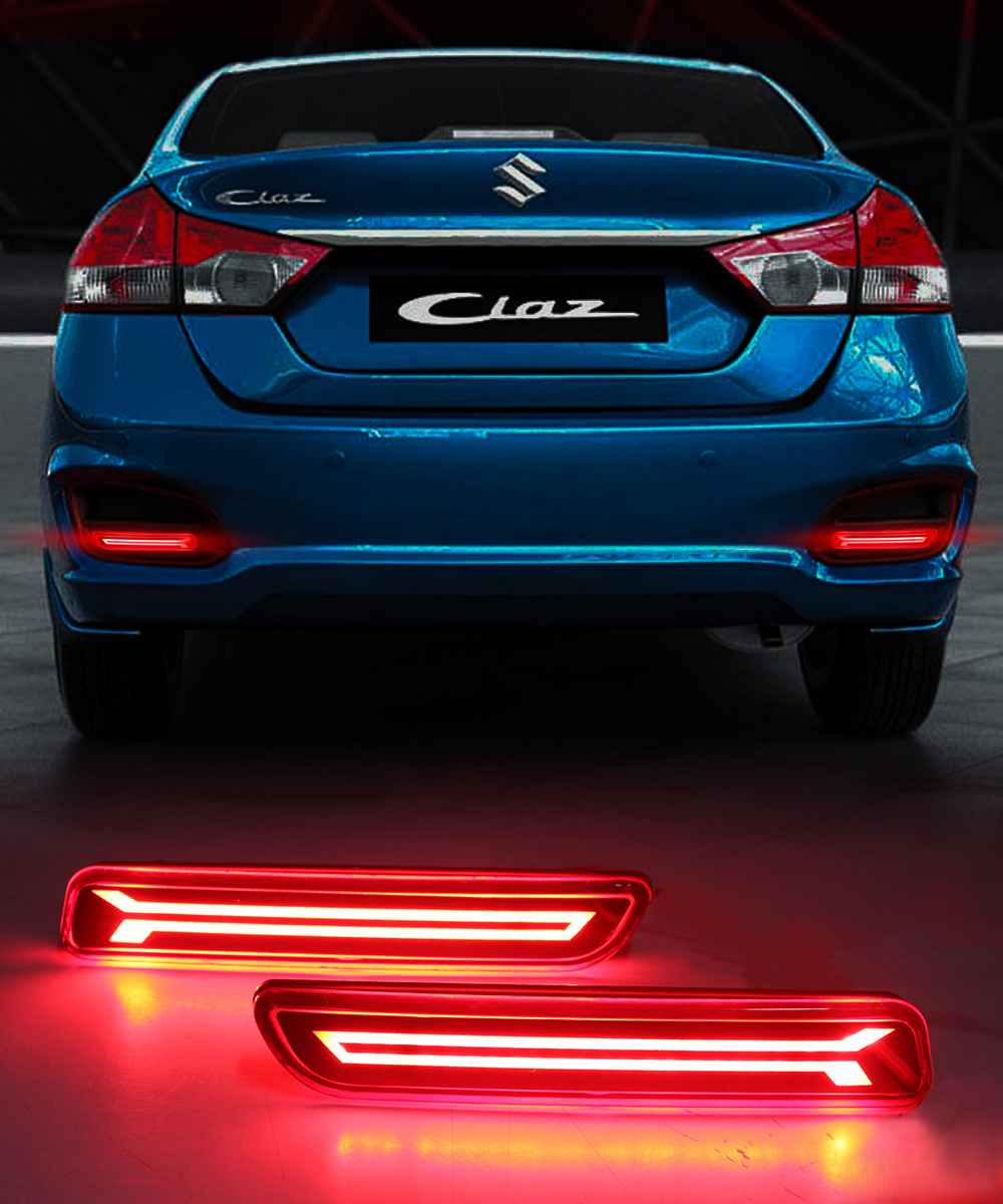 FABTEC - Car LED Imported Running Matrix Light Moving Reflector Rear Bumper Brake Light Single Arrow Design