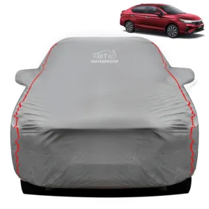 FABTEC - 2x2 Heavy Duty Red Border Car Body Cover for Honda City