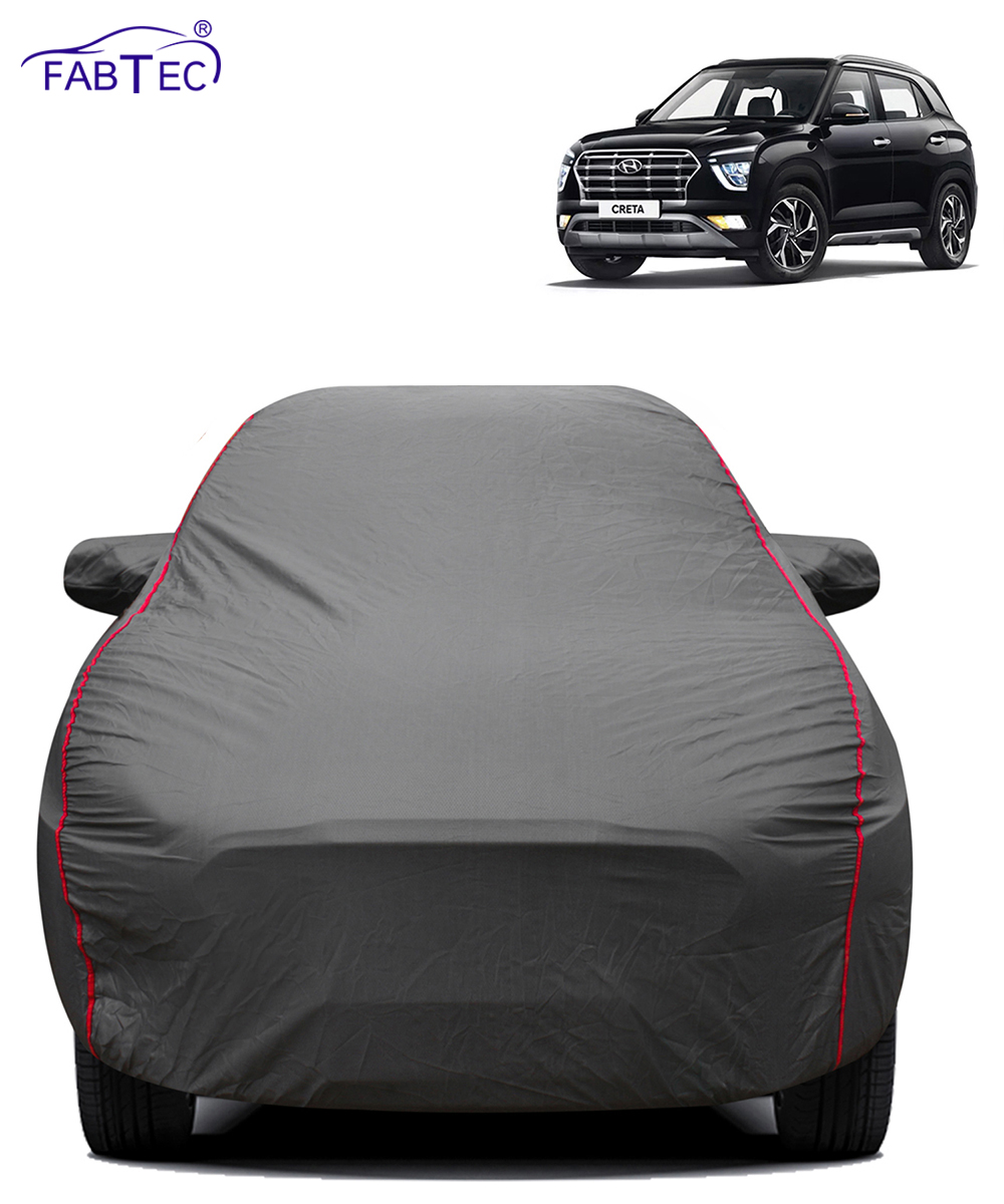 FABTEC - 2x2 Heavy Duty Red Border Car Body Cover for Hyundai Creta 2020