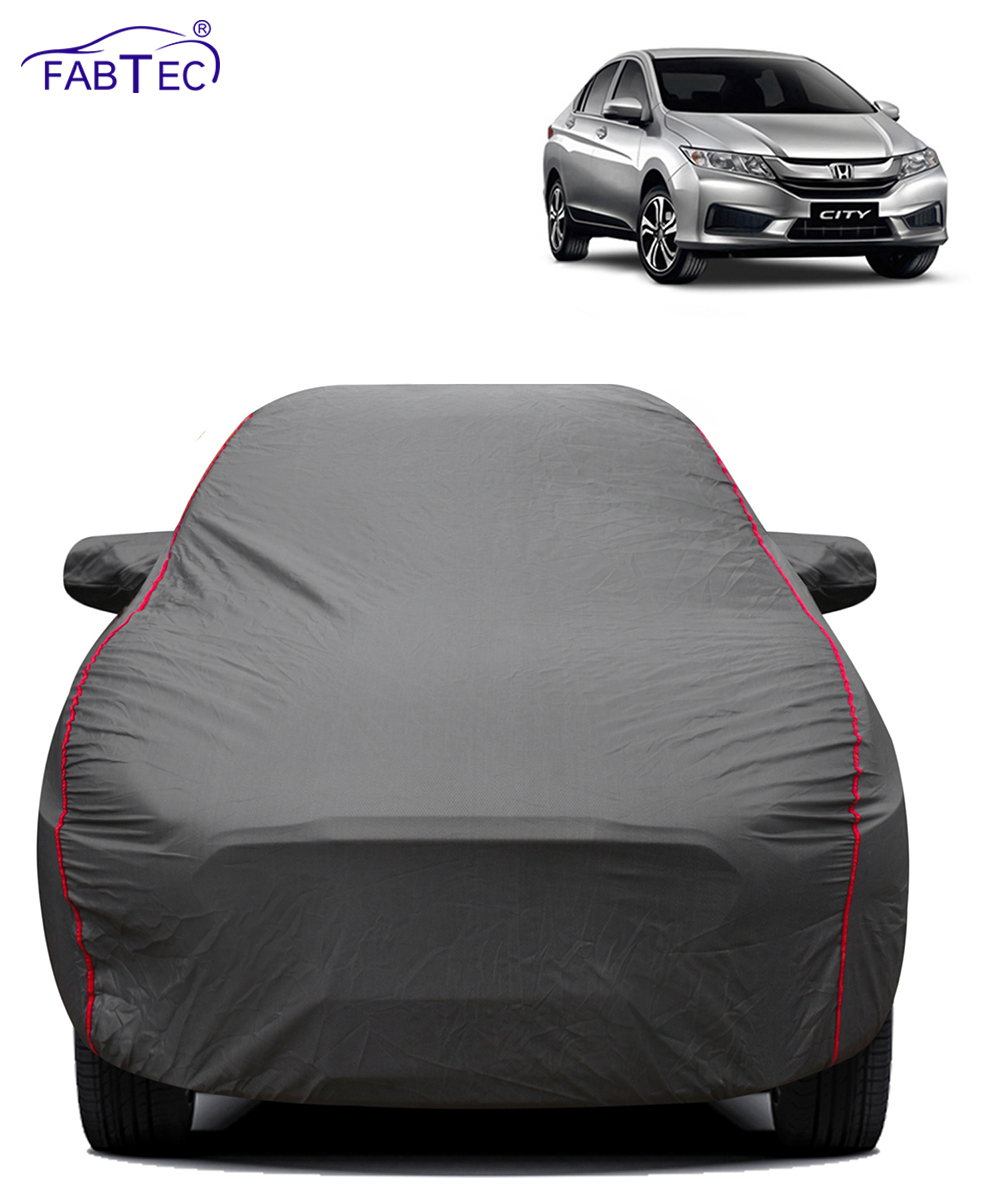 FABTEC - 2x2 Heavy Duty Red Border Car Body Cover for Honda City