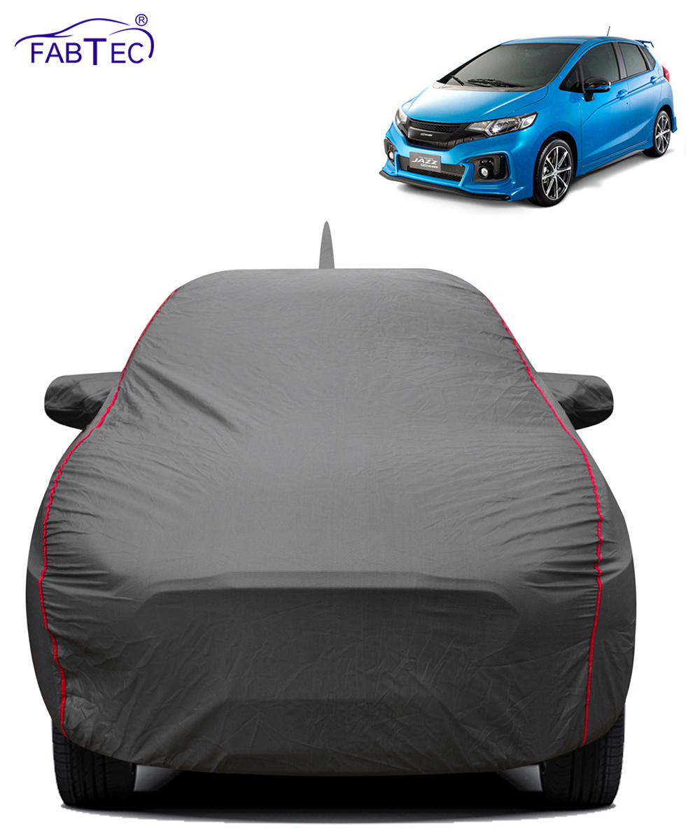 FABTEC - 2x2 Heavy Duty Red Border Car Body Cover for Honda Jazz