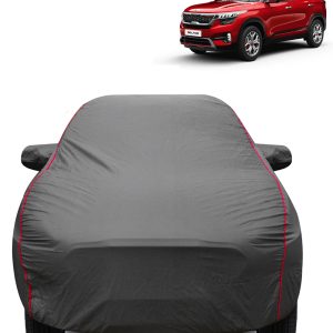 FABTEC - 2x2 Heavy Duty Red Border Car Body Cover for Kia Seltos