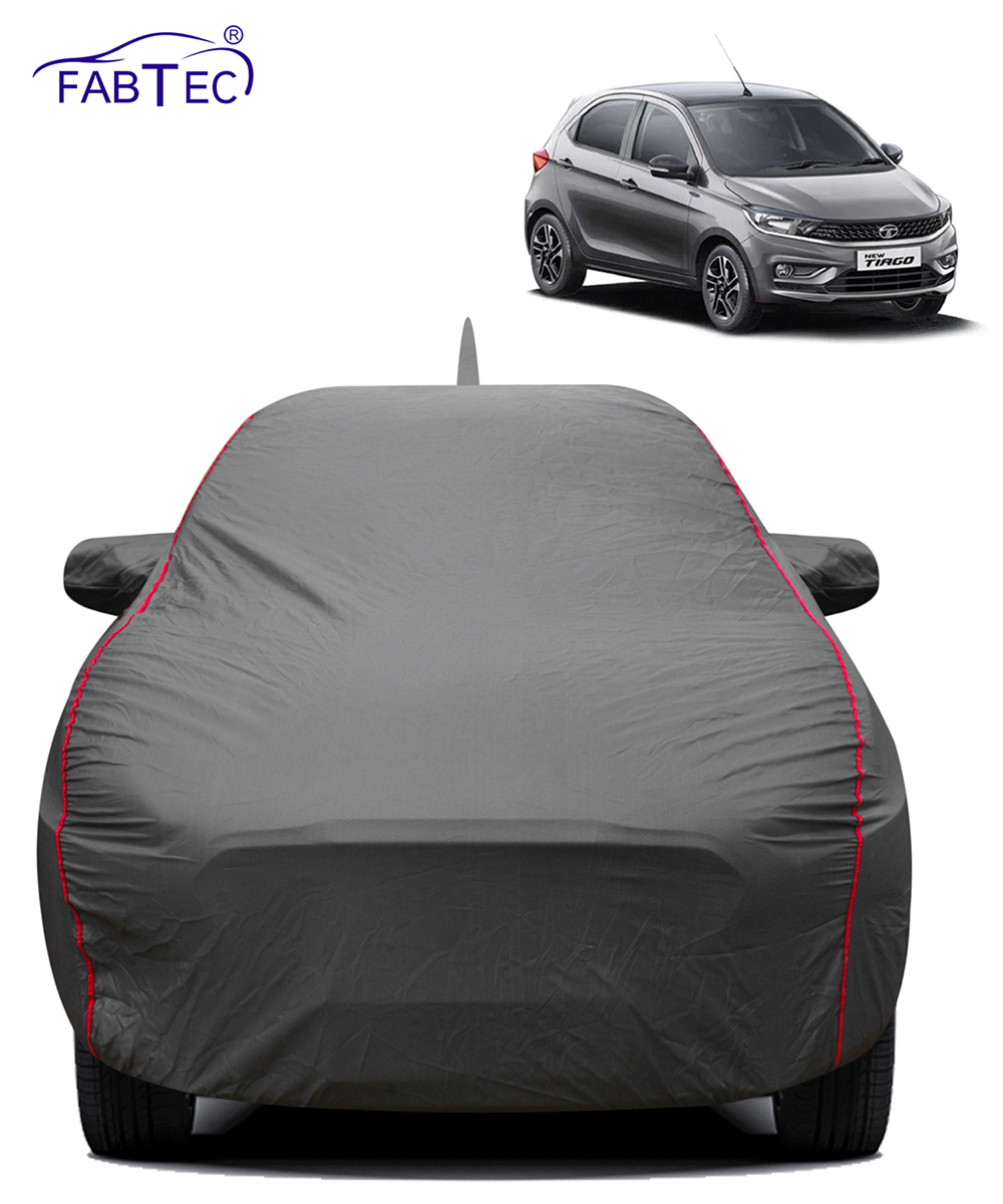 FABTEC - 2x2 Heavy Duty Red Border Car Body Cover for Tata Tiago