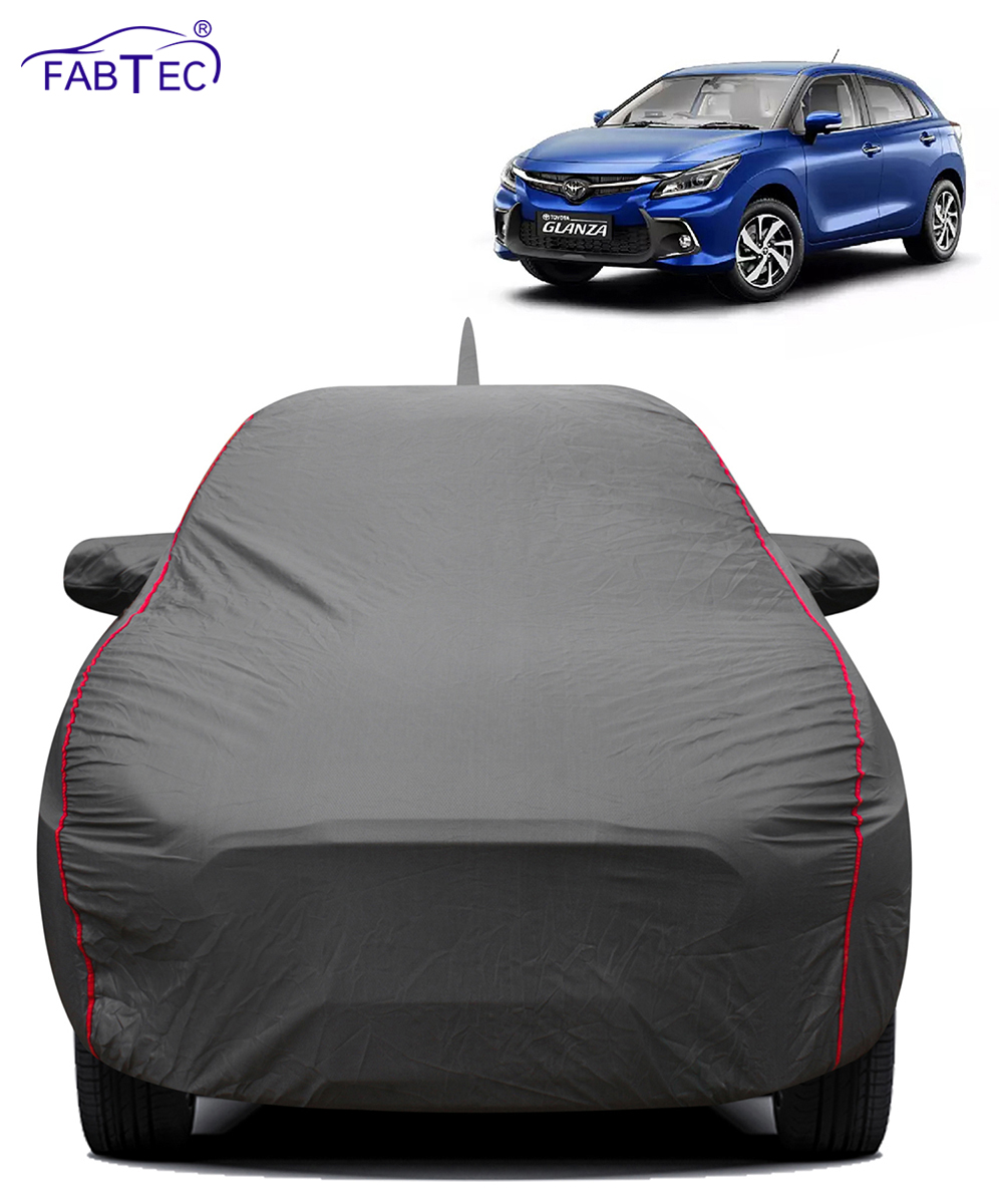 FABTEC - 2x2 Heavy Duty Red Border Car Body Cover for Toyota Glanza 2022