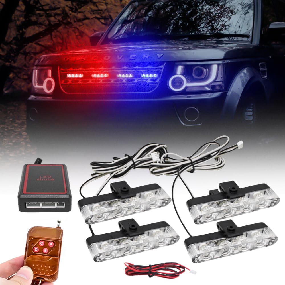FABTEC - Car Grill Red & Blue LED Daytime Running Light