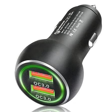 FABTEC - 36W Fast Charging Dual Port Smart Rapid Car Mobile Charger