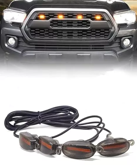 FABTEC - Universal 4 X 4 Daytime Running Light Led Car Grill Raptor Style Emergency Warning Off-Roading Light for All Car/Truck/SUV