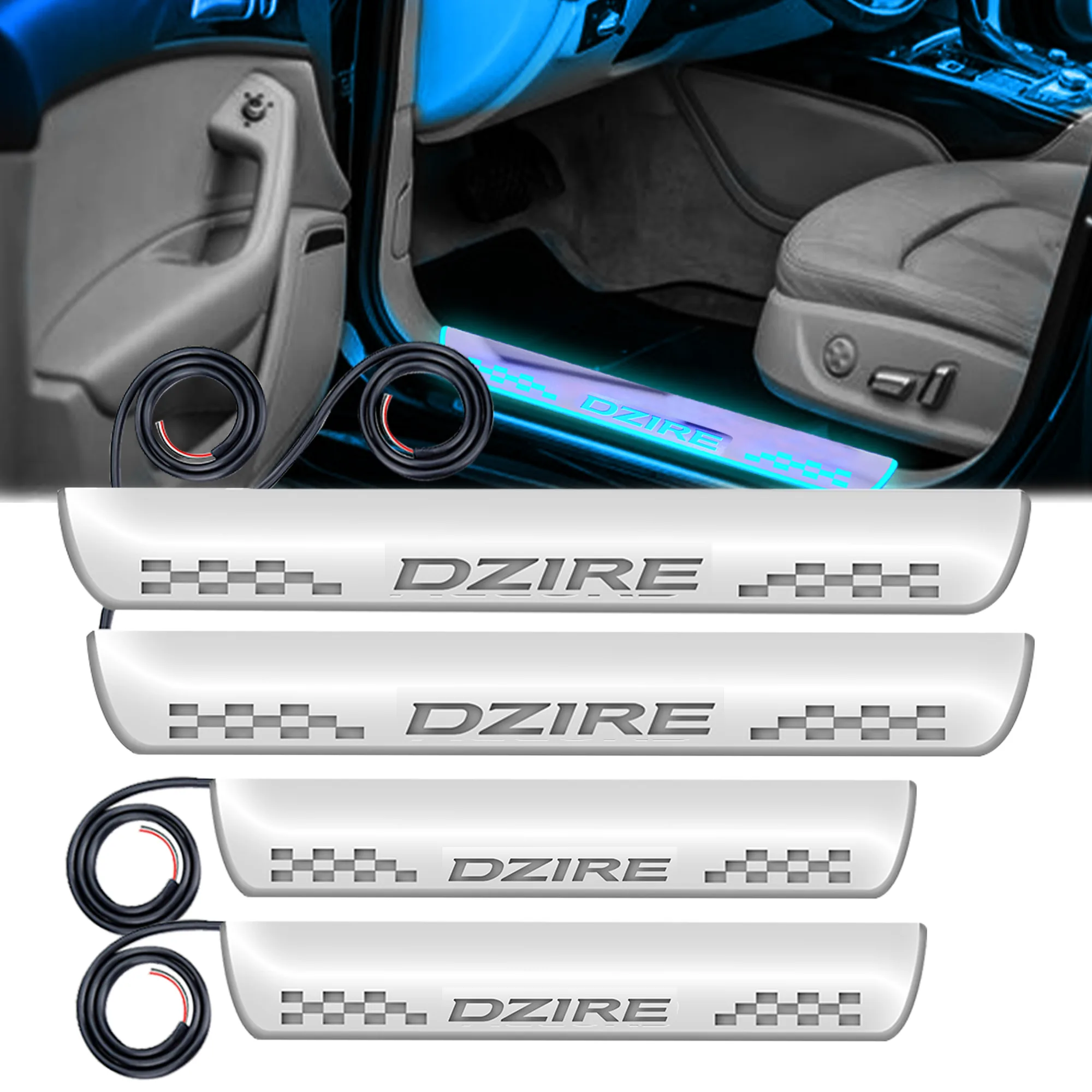 FABTEC - Car Door Foot Step Sill Plate for Maruti Suzuki Dzire