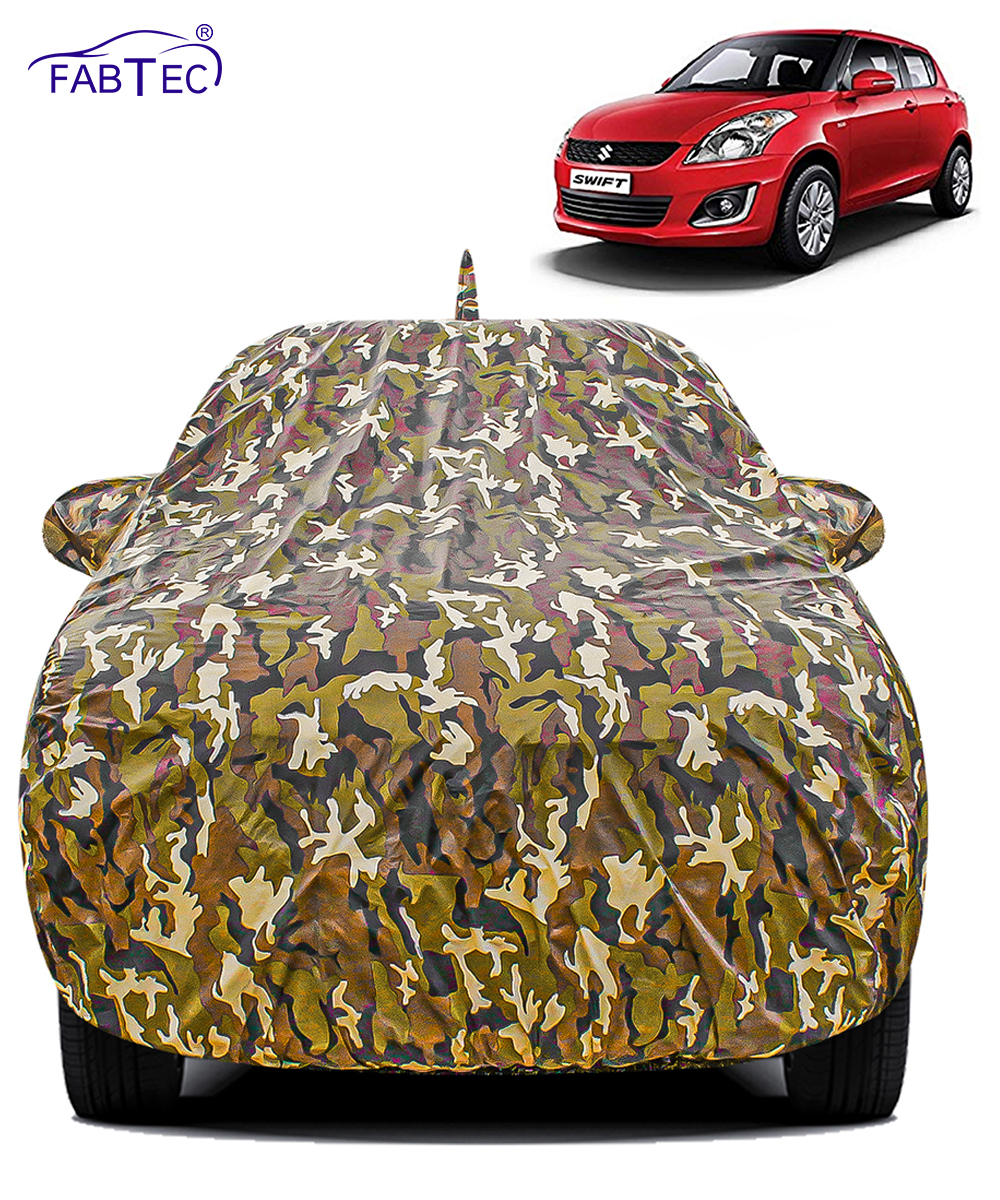 FABTEC - Jungle Print Waterproof Car Body Cover for Maruti Suzuki Swift 2012