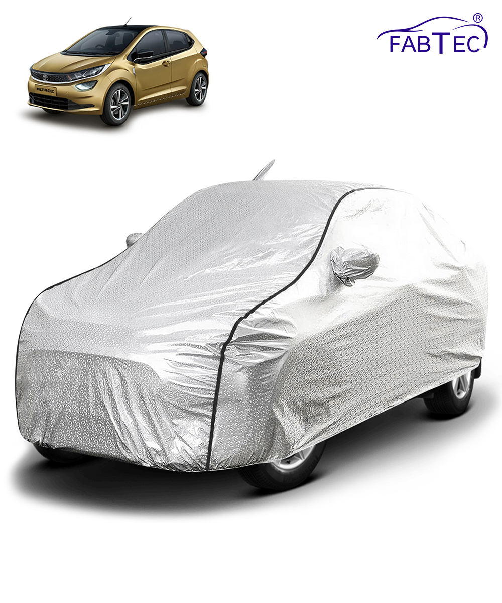 FABTEC - Metallic Silver Black Border Waterproof Car Body Cover for Tata Altroz