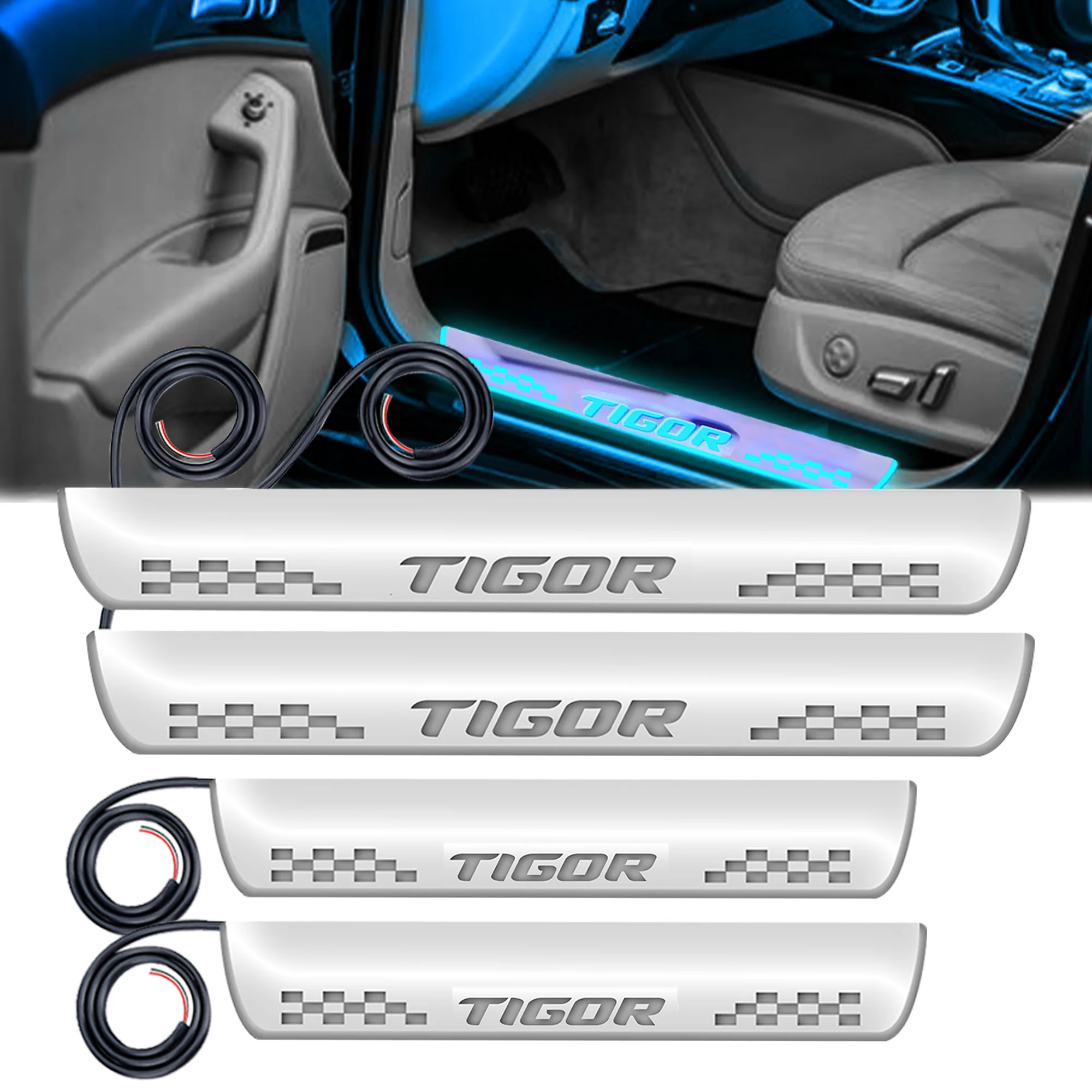 FABTEC - Car Door Foot Step Sill Plate for Tata Tigor