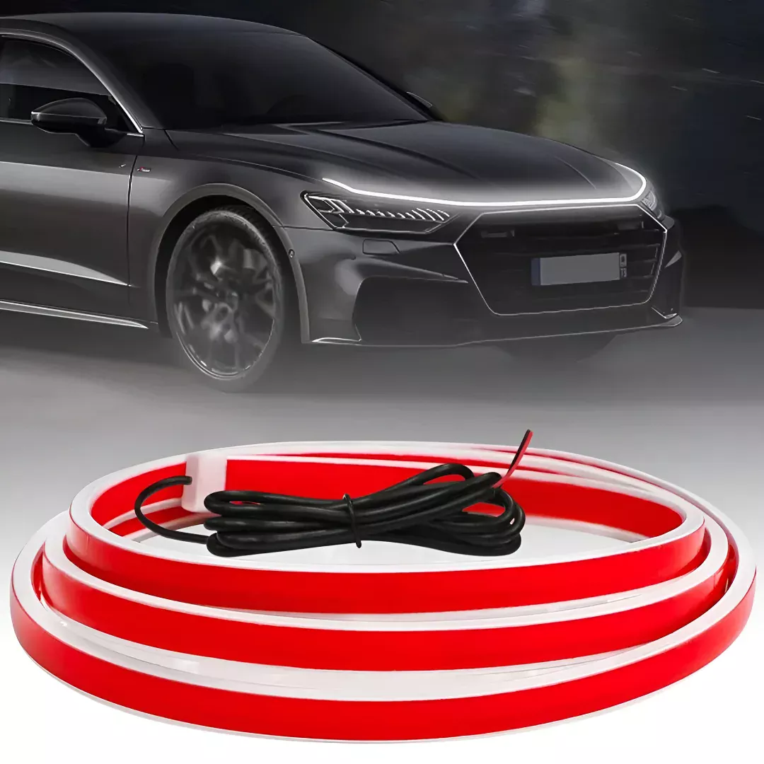 FABTEC - 71 Inches Car Hood Light Strip Dynamic Car LED Strip Bonnet Light Exterior Flexible Daytime Running Strip Light for Car