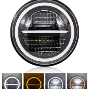 FABTEC - 7 Inch LED Headlight DRL with Turn Signal Indicator Light