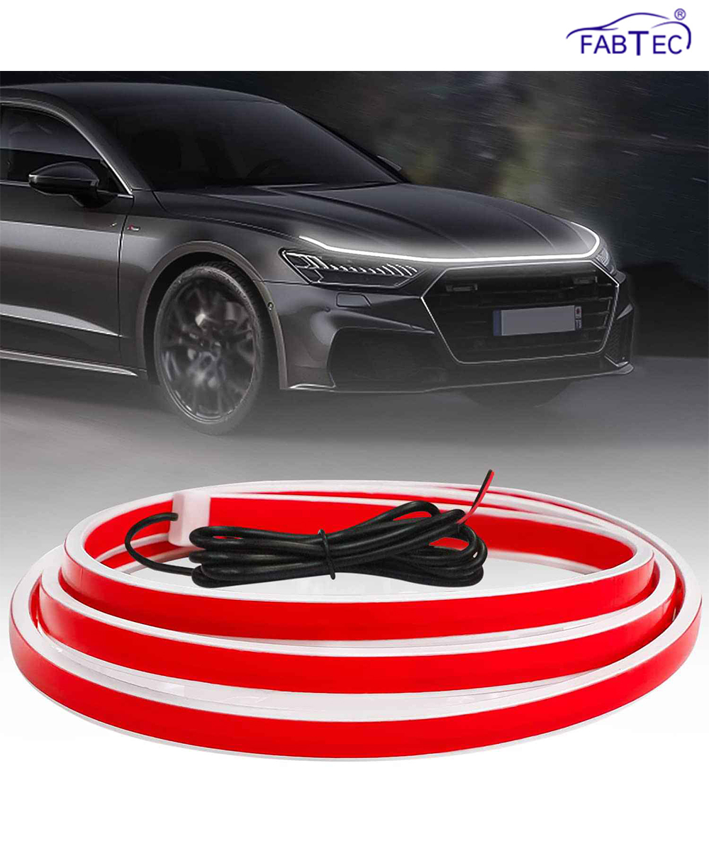 FABTEC - 71 Inches Car Hood Light Strip Dynamic Car LED Strip Bonnet Light Exterior Flexible Daytime Running Strip Light for Car