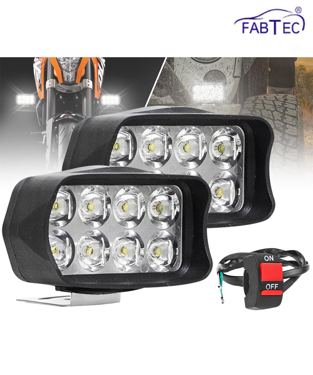 FABTEC - LED Bar Light - LED Fog Light for All Motorcycles/Bikes/Scooty/Activa 4G/5G/6G/E-Rikshaw