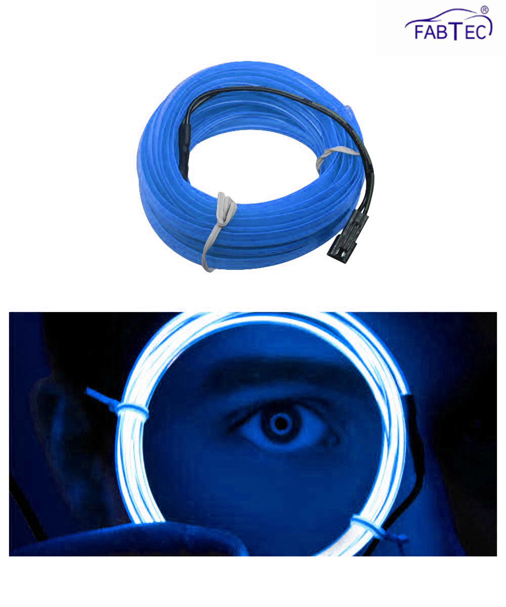 FABTEC - EL Wire Car Interior Light Ambient Neon Light for All Cars with Adapter