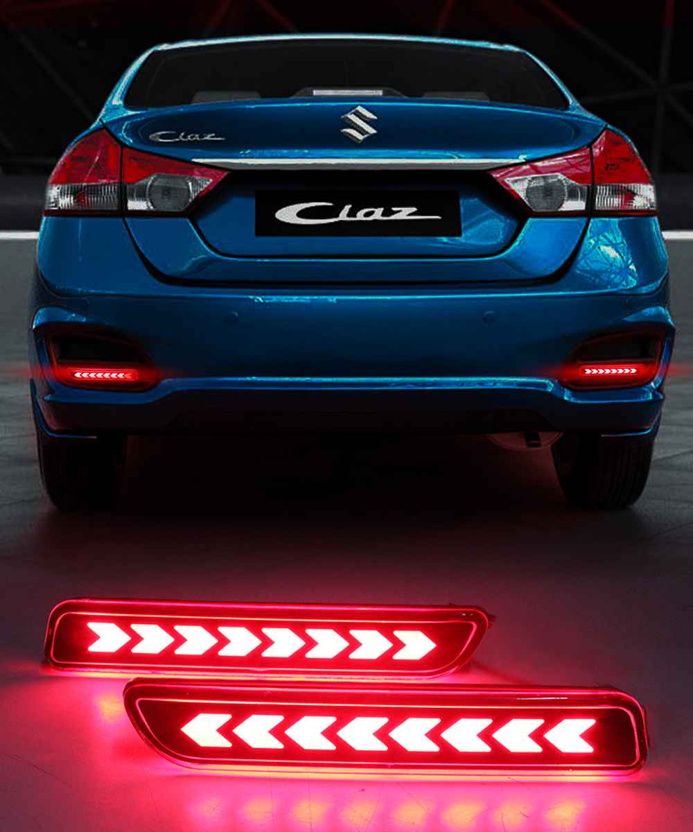 FABTEC - Car LED Imported Moving Reflector Rear Bumper Brake Light -Matrix with Running Indicator E 2