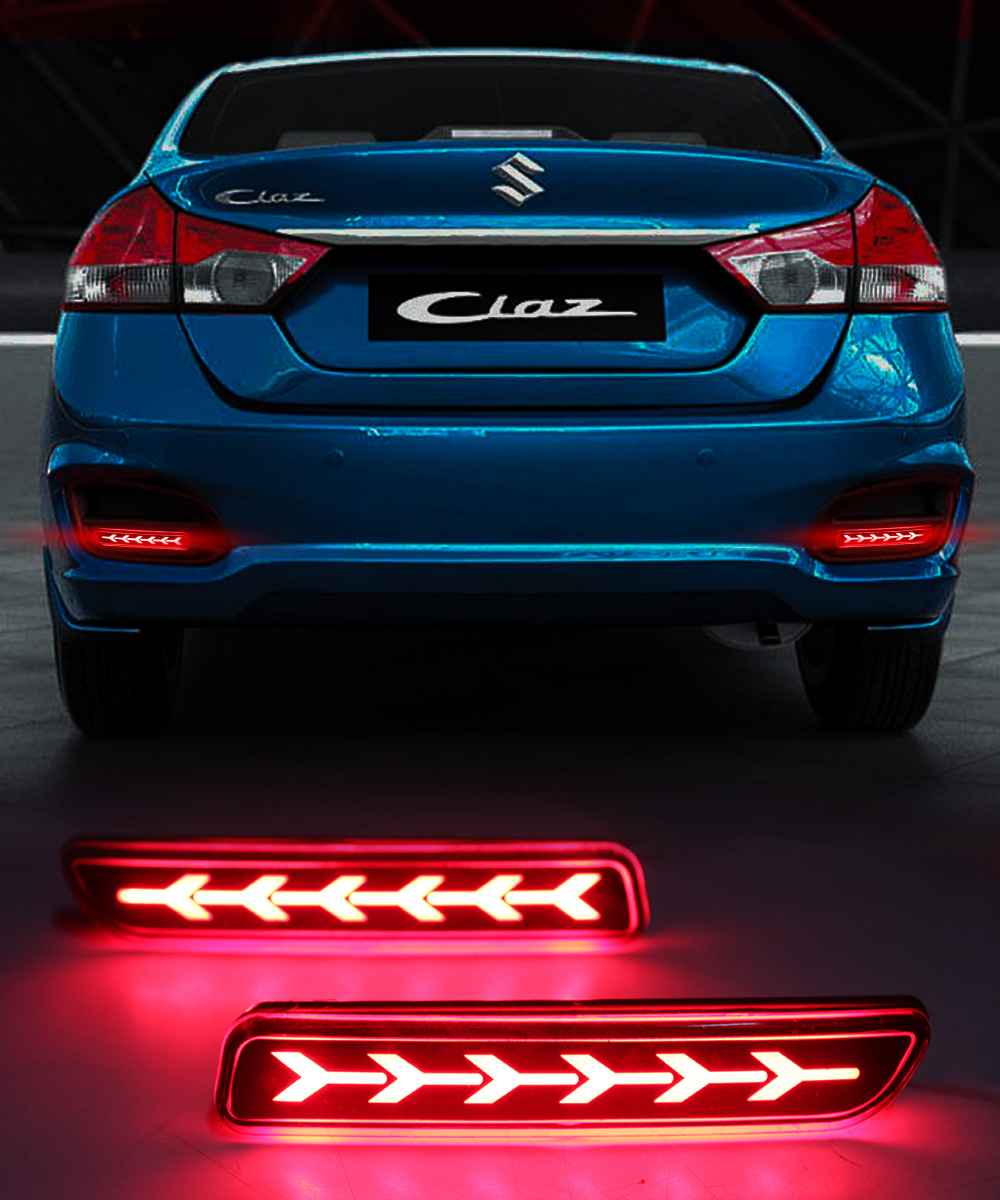 FABTEC - Car LED Imported Moving Reflector Rear Bumper Brake Light -Matrix with Running Indicator F 2