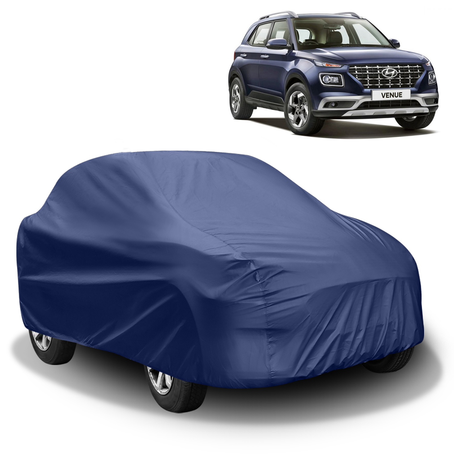 FABTEC - Navy Blue Car Body Cover for Hyundai Venue
