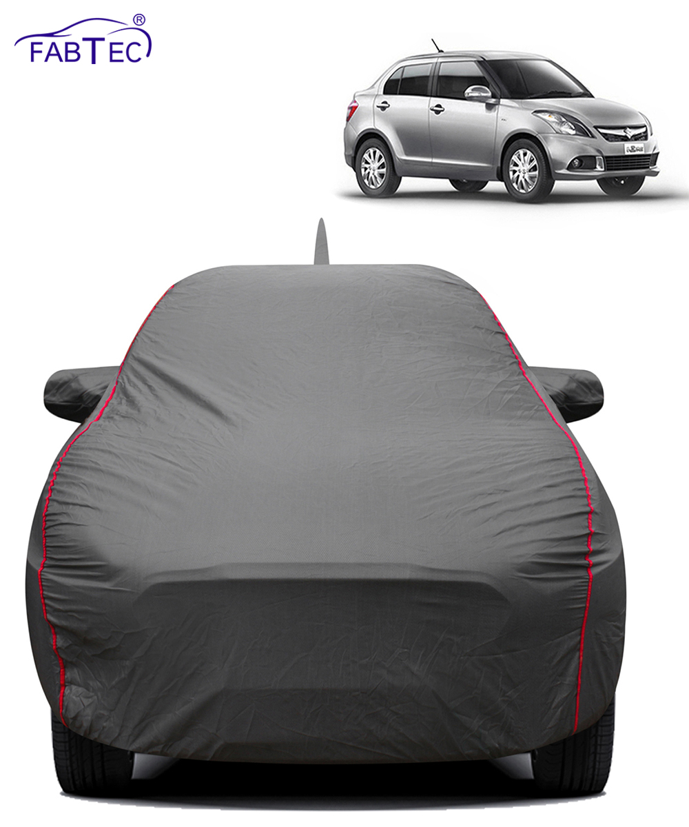 FABTEC - 2x2 Heavy Duty Red Border Car Body Cover for Maruti Suzuki Dzire