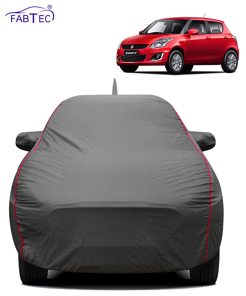 FABTEC - 2x2 Heavy Duty Red Border Car Body Cover for Maruti Suzuki Swift