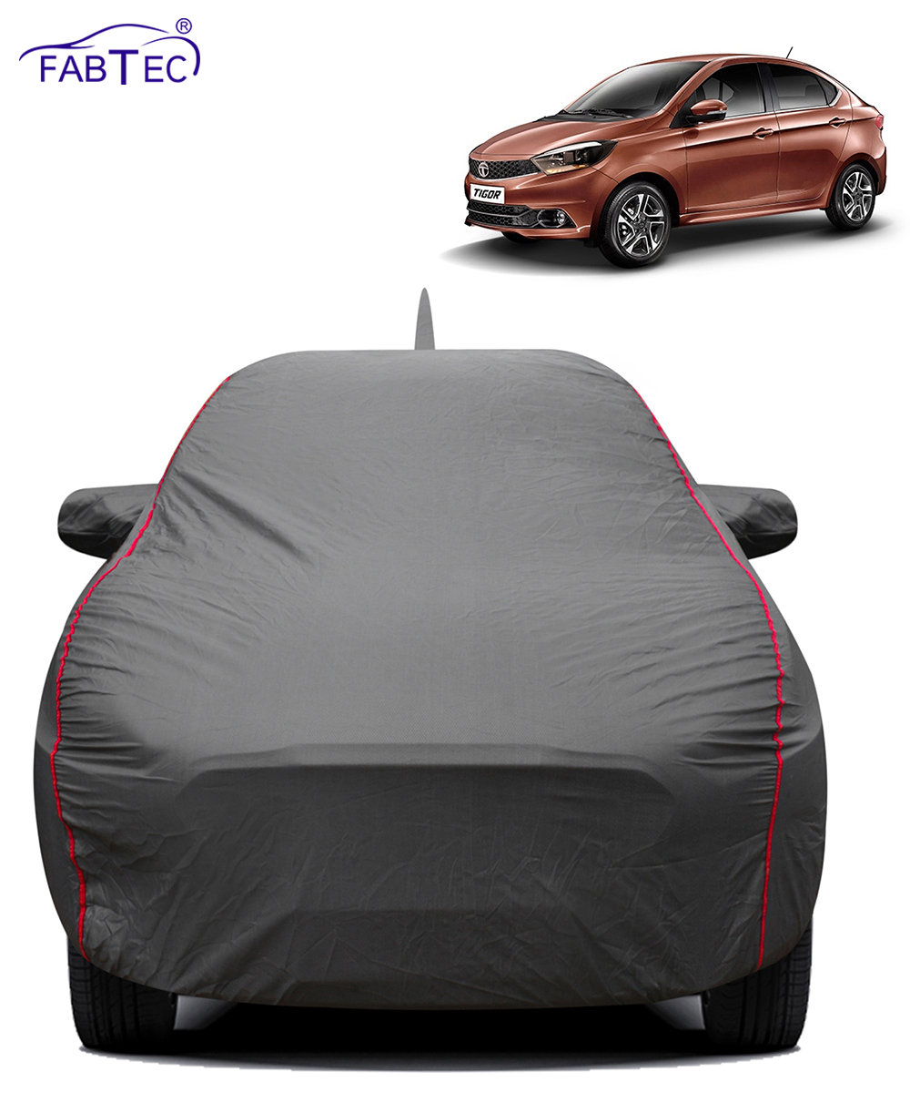 FABTEC - 2x2 Heavy Duty Red Border Car Body Cover for Tata Tigor