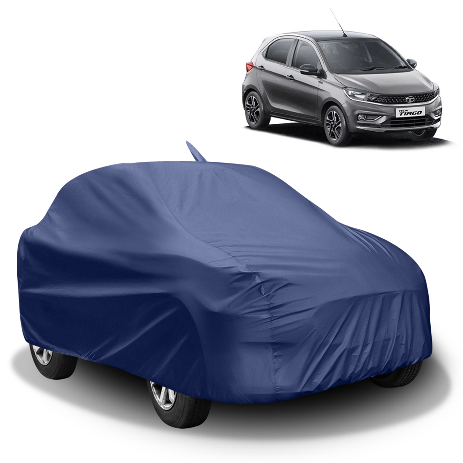 FABTEC - Navy Blue Car Body Cover for Tata Tiago