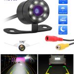 FABTEC Car Night Vision Hook Type Non-Drill/Number Plate Reverse Parking Rear View Waterproof Camera for All Cars