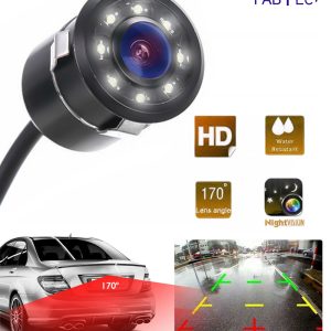 FABTEC Car Reverse Parking Camera 8 Led drill type Normal Camera only Reverse
