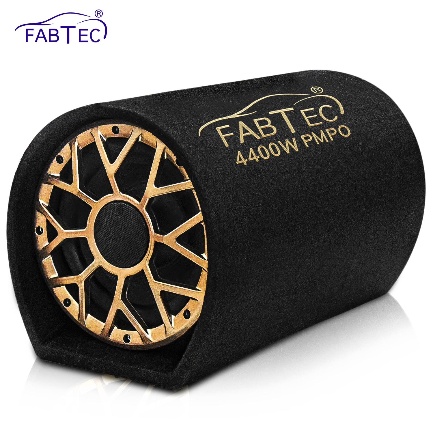 FABTEC 8 Inch High Power Active Super Car Bass Tube Subwoofer with Inbuilt Amplifier Powerful Audio and Deep Bass 4400W (Black)