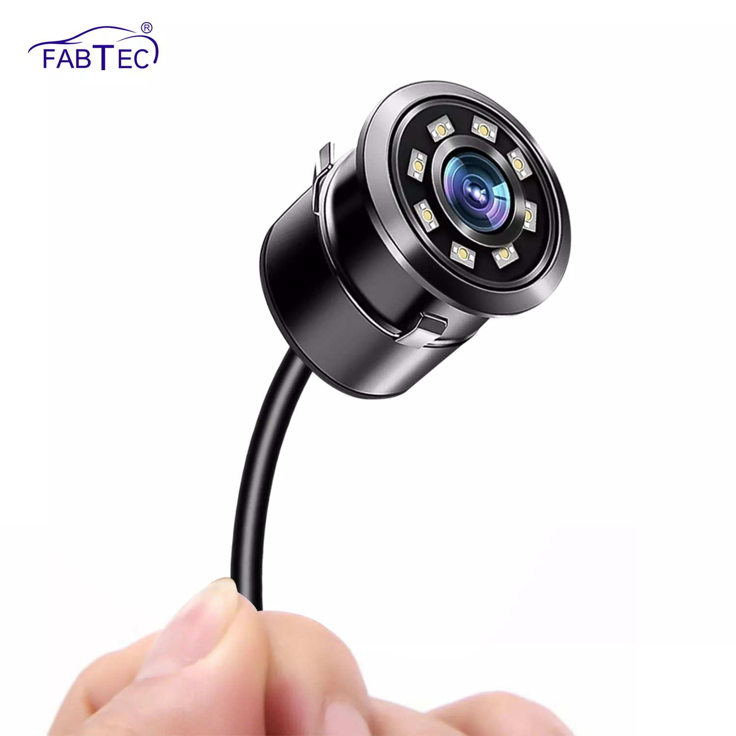 FABTEC Car Rear View Reverse Low Quality Metal Car Parking Camera (8 Led, Drill Type, Q2)