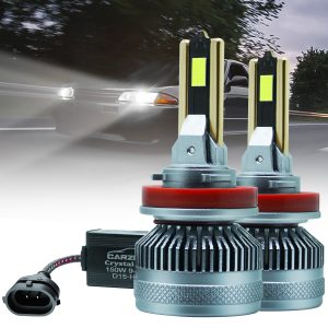 Fabtec Crystal Eye H8 White Plug & Play LED Headlight & Fog Light Bulb For Cars (150W/12000LM/6000K)
