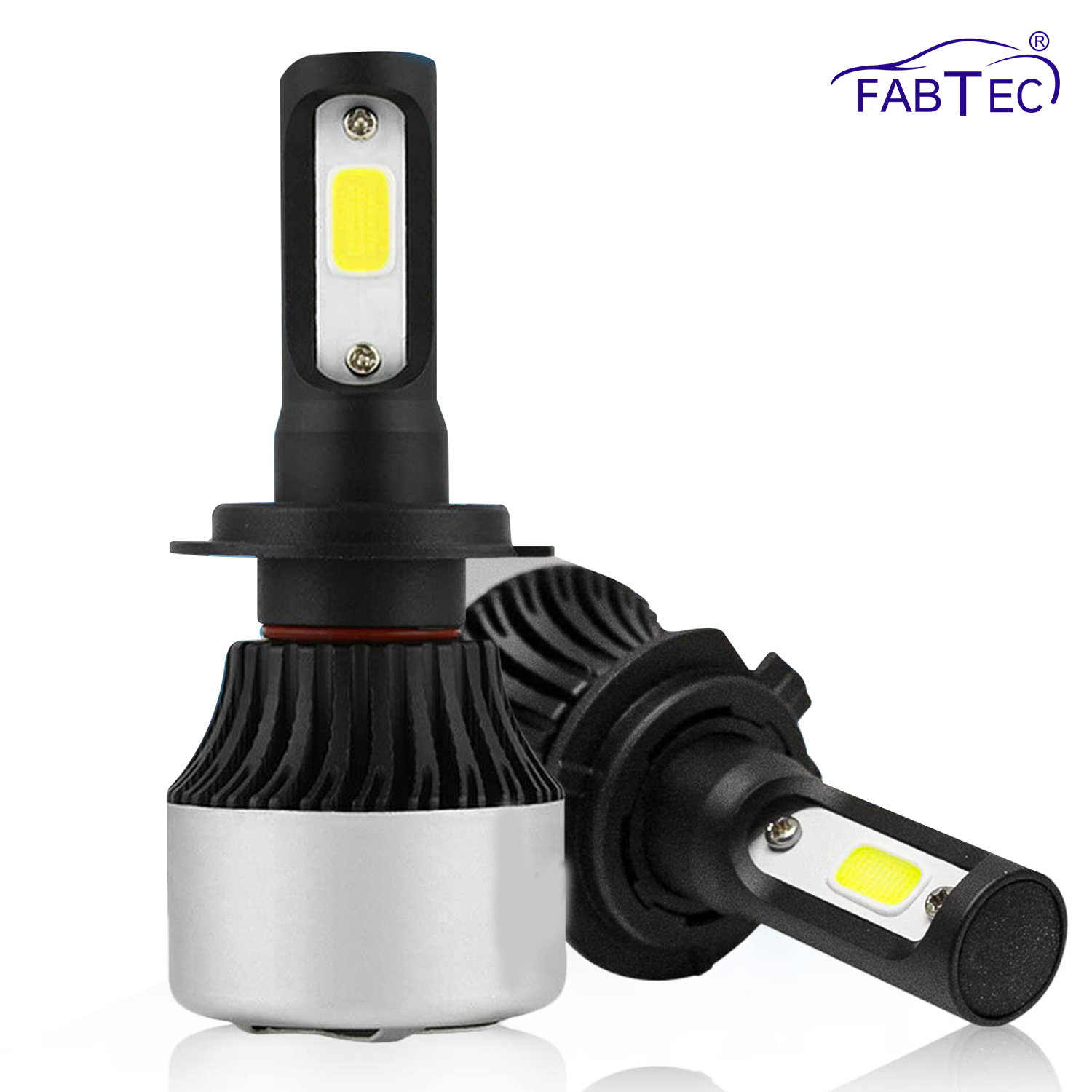 Fabtec Original NightEye H7 White Plug & Play Headlight LED Bulb For Cars & Bikes (72W/10000LM/6000K)