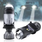 Fabtec Mini Projector Lens H4 Led Car Headlight Bulb, 100W 20,000 Lumens Super Bright White 6500K Headlight Conversion kit for Cars.