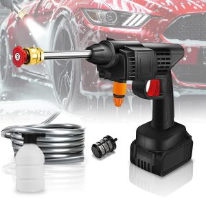 FABTEC 48V High Power Wireless Pressure Washer Machine for Car, Bike & Home Cleaning with Adjustable 3in1 Nozzle & 5M Hose Pipe, 12000 mAh Rechargeable Machine